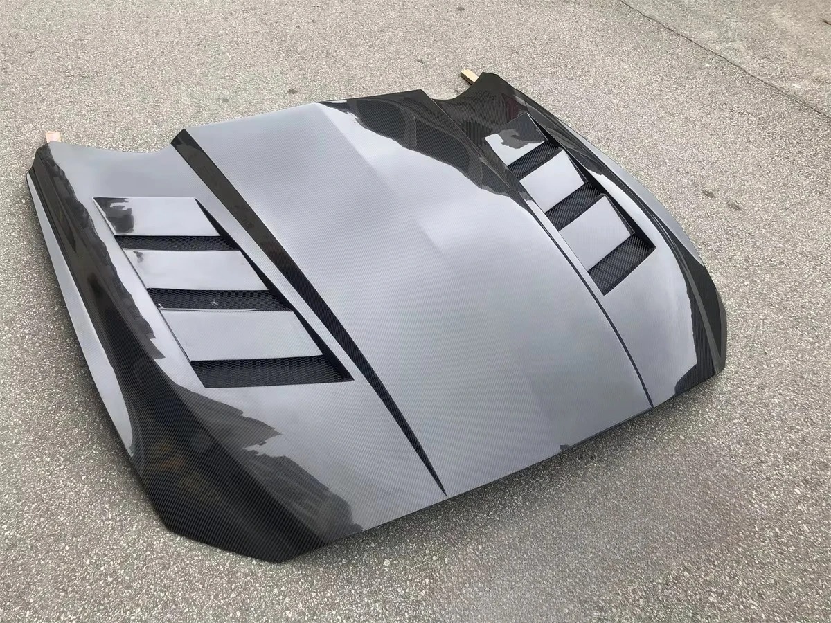 New Carbon Fiber Front Bonnet Engine Hood for 2018-2025 for  Mustang GT EcoBoost  Car Cover with Bolts Included